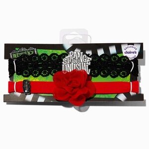 ‼️FINAL PRICE DROP‼️Claire's Beetlejuice Black and Red Lydia Choker set
